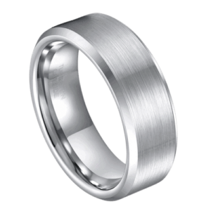 Silberner Herrenring zum Hochzeitstag oder zur Verlobung. 6 mm oder 8 mm Wolframband