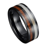 Buckley - Wolframring für Herren - Geweih und Holz Guy's Ring 8mm