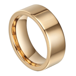 Herren-Goldring für Hochzeit, Jahrestag, Verlobung, poliert, 6 mm, 8 mm, Wolfram, in allen Größen, traditionelles, modernes Design