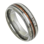 Entdeckung - Wolframring für Herren - Geweih und Holz, Herrenring 8 mm