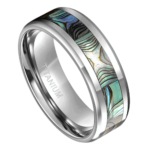 Vorstellung - Titanring für Herren - mit Abalone-Muschel, 6 mm