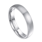 Zart - Herrenring aus Titan - Ehering aus gebürstetem Silber für Herren, oder als Verlobungsring, 4 mm