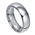 Elie - Wolframring für Herren - Silberner Ehe-/Verlobungsring für Herren 6 mm oder 8 mm