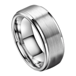Zen - Wolframring für Herren - Silberner Ehe-/Verlobungsring für Herren 6 mm oder 8 mm