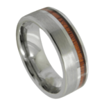Nativus - Wolframring für Herren - Silber und Holz Herrenring 8mm
