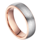 Großzügigkeit - Wolframring für Herren - Silber- und Roségold-Ring für Männer, 6 mm oder 8 mm