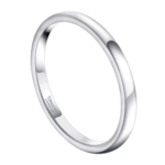 Elie, Dünner Stil - Wolframring für Herren - Silberner Ehering / Verlobungsring für Herren 4 mm
