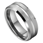 Mailand - Wolframring für Herren - Silberner Herrenring 6 mm oder 8 mm