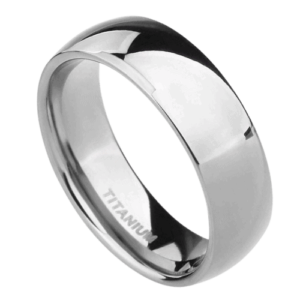 Silberner Ehering für Herren oder Verlobungsring zum Jahrestag, moderner traditioneller Stil, poliert, alle Größen 6 mm, 8 mm, Titan