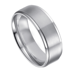 Silberring für Herren zur Hochzeit, Jahrestag, Verlobung, 6 mm, 8 mm, gebürsteter Wolframrand, poliert, alle Größen, moderner traditioneller Stil