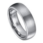Unerschütterlich - Wolframring für Herren - Ehe-/Verlobungsring aus gebürstetem Silber für Herren, 6 mm oder 8 mm