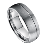 Aspen - Wolframring für Herren - Gebürsteter Silberring für Männer, 7 mm