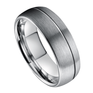 Silberner Herrenring für Hochzeiten, Jahrestage, Verlobungen, Wolfram, 7 mm Breite, in allen Größen