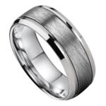 Mateo - Wolframring für Herren - Silberner 8-mm-Ring
