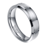 Silber-Meister - Wolframring für Herren - Silberner Ehe-/Verlobungsring für Herren 6 mm oder 8 mm