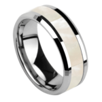 Intuitiv - Wolframring für Herren - Perlmuttring für Ihn 6 mm oder 8 mm