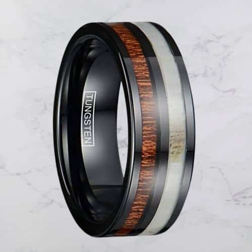Buck Black Ring mit Geweiheinlage