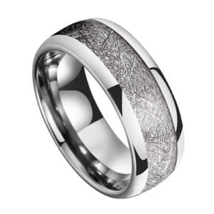 Meteoritenring für Männer, Silber, 6 mm, 8 mm, Hochzeitstag, Verlobungsring in allen Größen