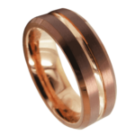 Adler - Wolframring für Herren - Braun und Roségold 8mm