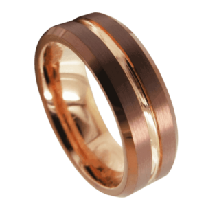 Roségold Herrenring Wolfram 8mm Hochzeitstag Verlobungsring in allen Größen gebürstet und poliert