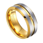 Imperius - Wolframring für Herren - Gold- und Silberring für Ihn 8 mm