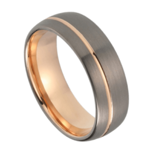 Herren Wolframring Gunmetal grau und Roségold