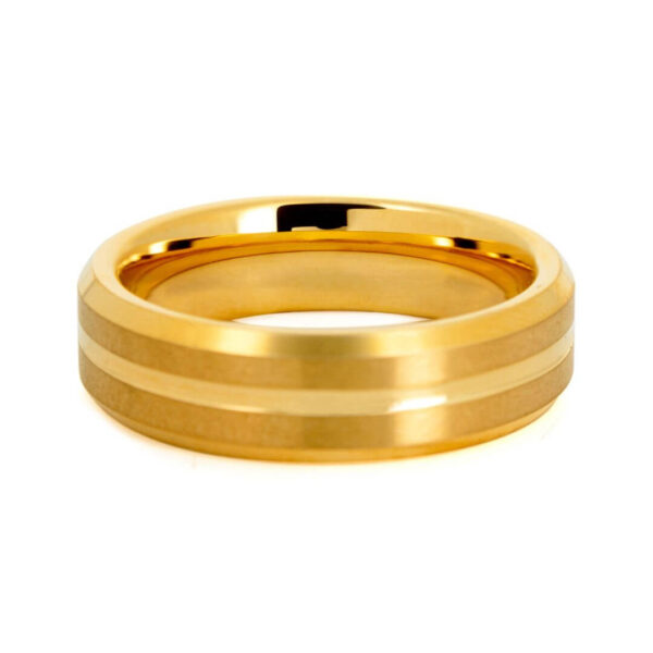 Eleganter Herrenring aus Wolfram in Gold